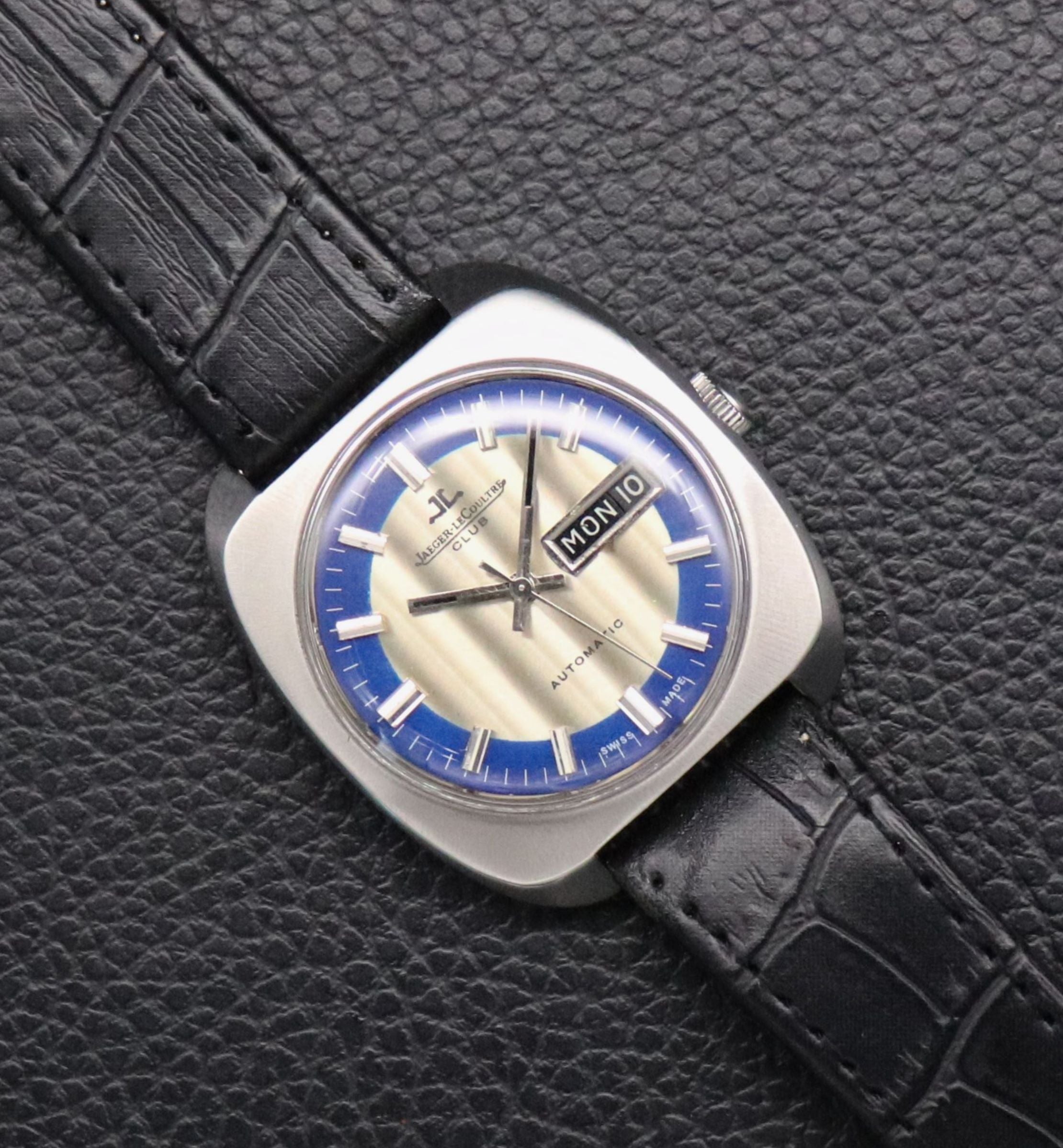 Jaeger LeCoultre Club E300305 Day Date Blue Automatic 1972 Sector