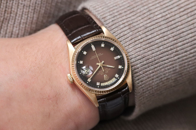 Rolex Day-Date 18038 Brown Vignette Dial