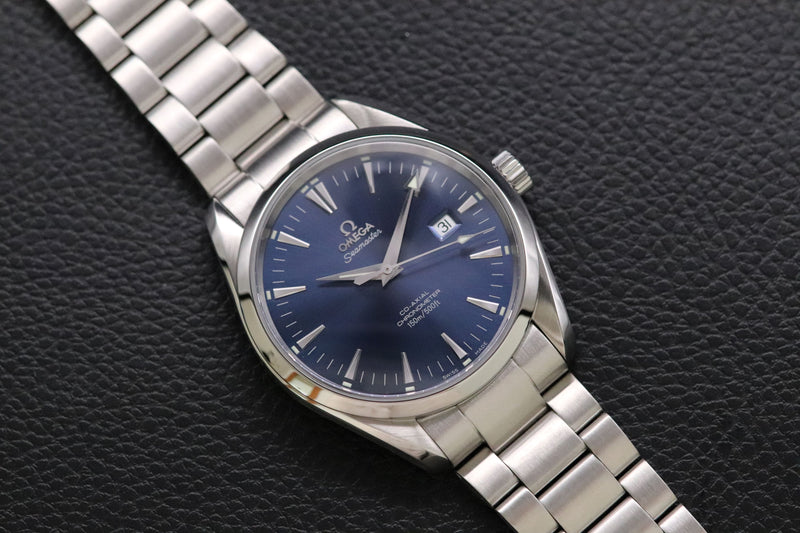 Omega Seamaster Aqua Terra 2502.80 Blue Fullset 2005 Box+Papers