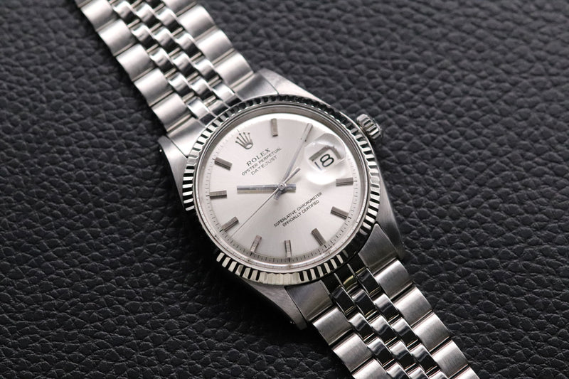 Rolex Datejust 1601 Silver Dial 1970 Wide Boy Dial