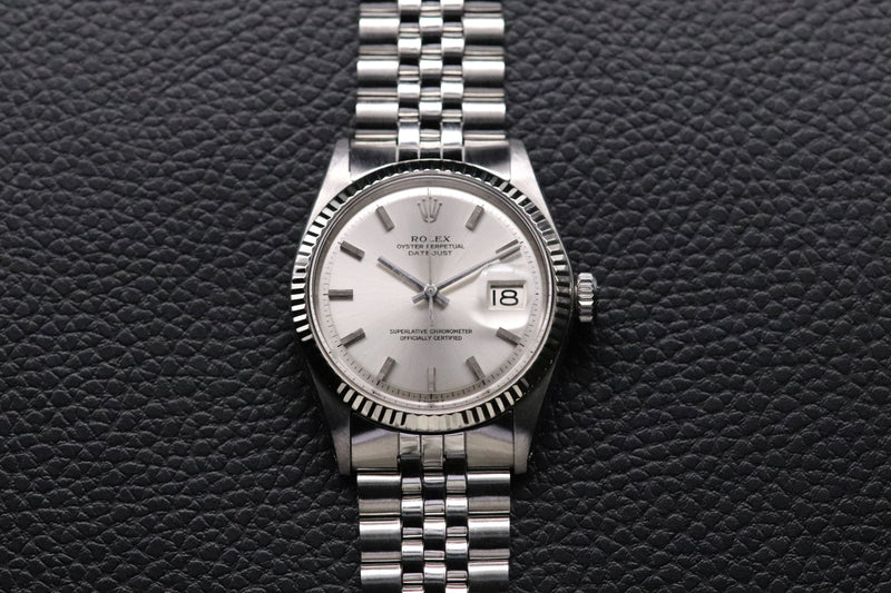 Rolex Datejust 1601 Silver Dial 1970 Wide Boy Dial