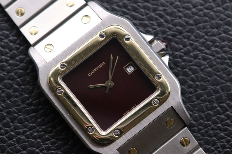 Cartier Santos Carrèe 2961 Burgundy