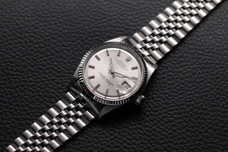 Rolex Datejust 1601 Silver Dial 1970 Wide Boy Dial