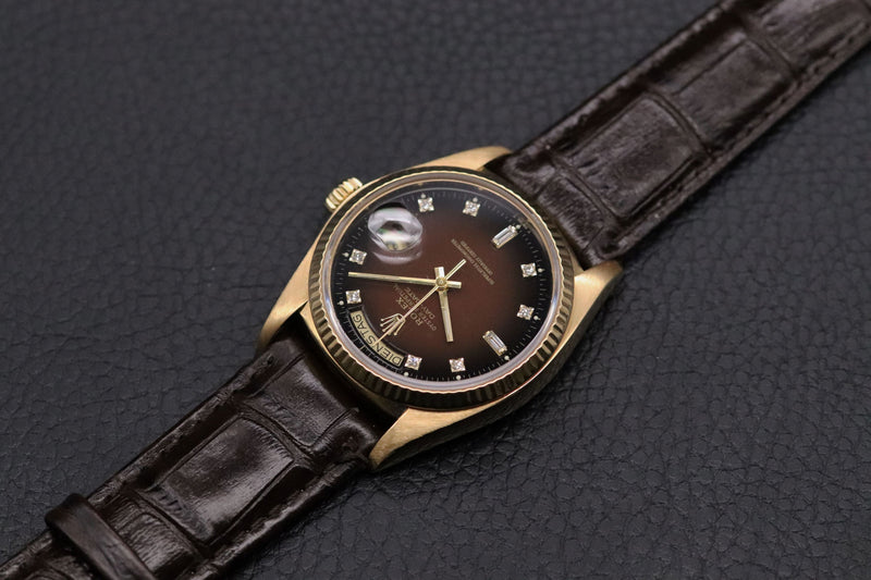 Rolex Day-Date 18038 Brown Vignette Dial