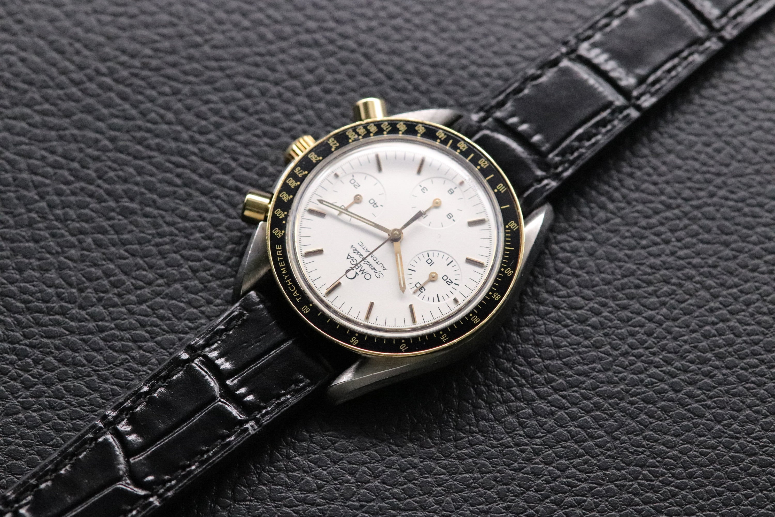 Omega Speedmaster Reduced 3310.20 Albino Gold 1989 White Dial