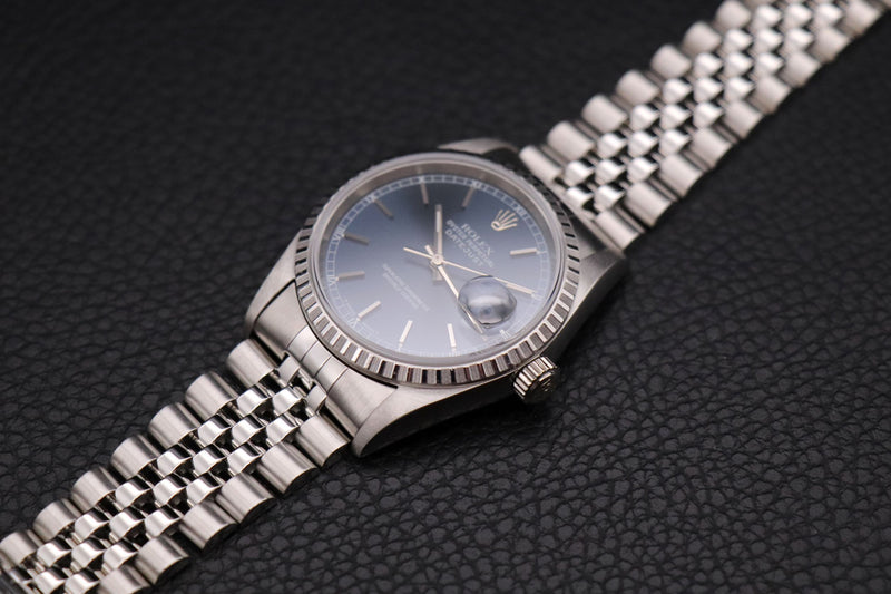 Rolex Datejust 16220 Blue No Holes